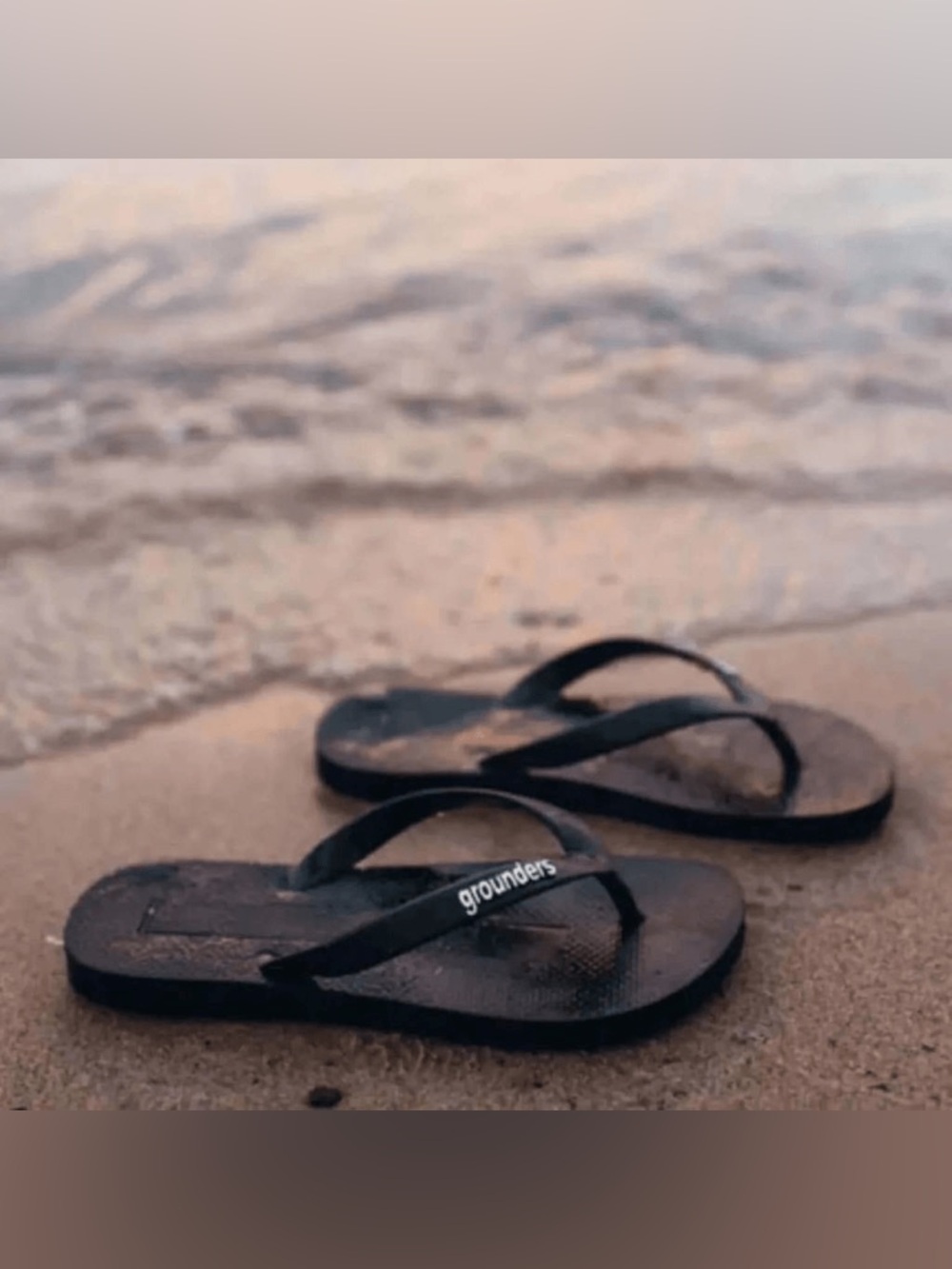 New Grounders Earthing Revolution Black Grounding Flip Flops Size 7